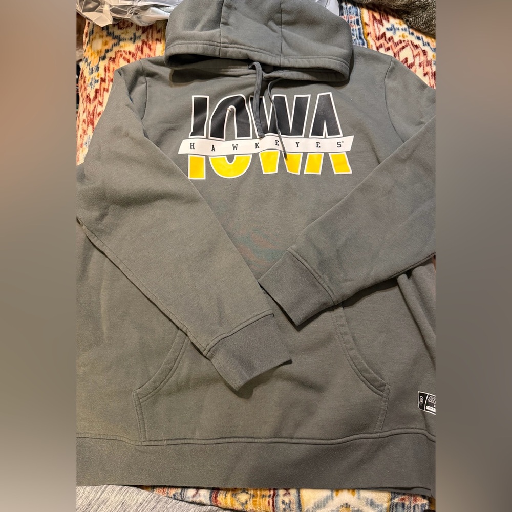 Authentic Original Vintage Style Gray and Yellow Iowa Hoodie